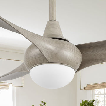 Aviator 52" Coastal Vintage Iron/Plastic Mobile-App/Remote-Controlled 6-Speed Retro Swirl Integrated LED Ceiling Fan - JONATHAN Y